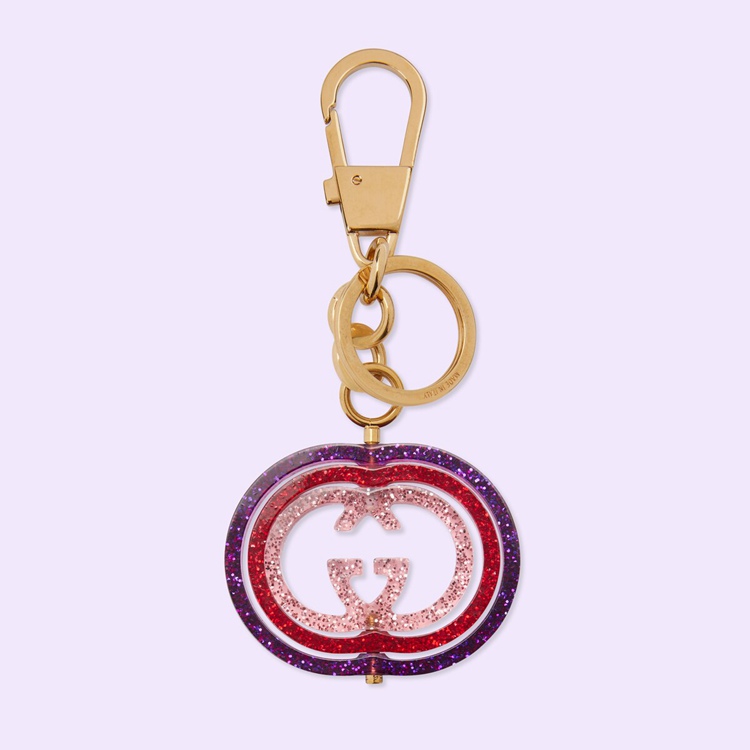 728218.9AABJ.8765.002.100.0000.Light Interlocking G glitter keychain